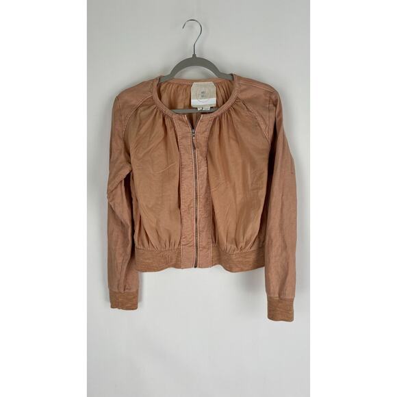 Hei Hei Womens Full Zip Lightweight Bomber Jacket Long Sleeve Size Small Tan - Picture 6 of 12